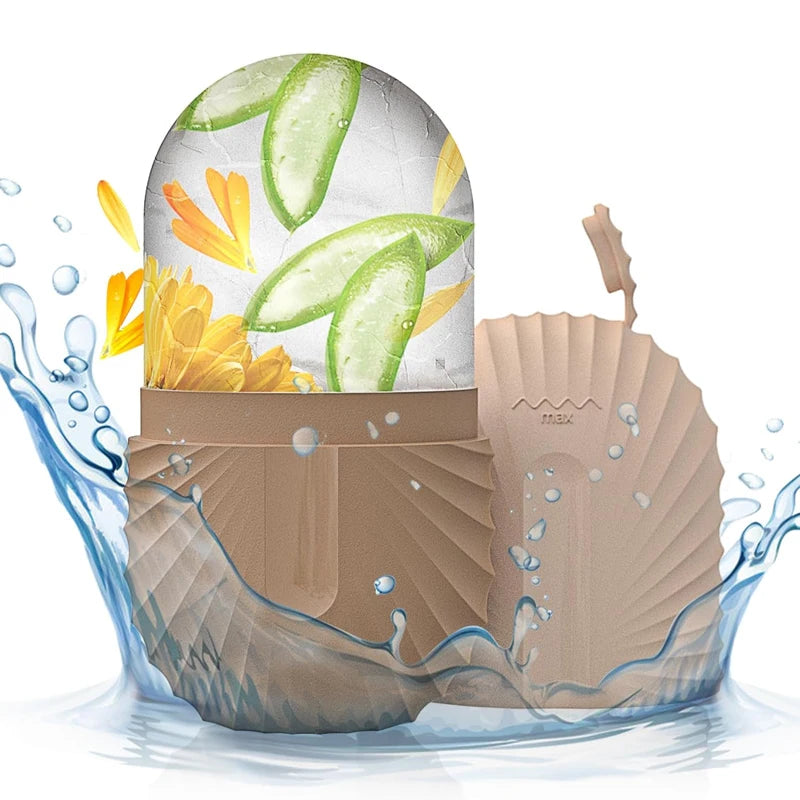 Revitalize Your Skin with the Ice Face Roller & Silicone Ice Mold - Reduce Puffiness & Shrink Pores!