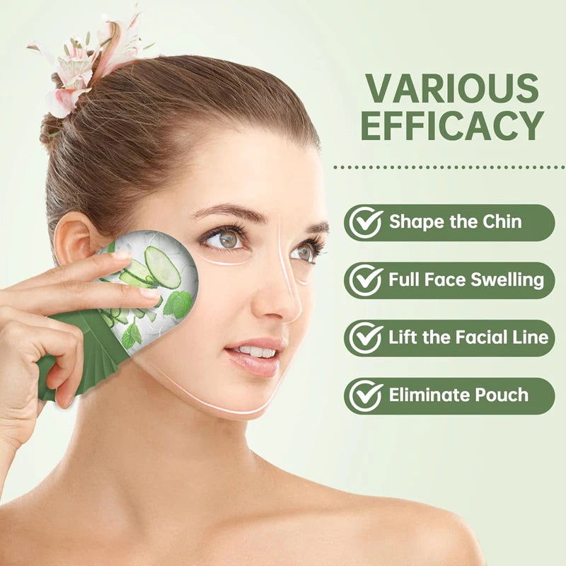 Revitalize Your Skin with the Ice Face Roller & Silicone Ice Mold - Reduce Puffiness & Shrink Pores!