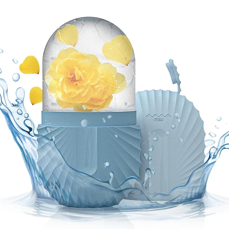 Revitalize Your Skin with the Ice Face Roller & Silicone Ice Mold - Reduce Puffiness & Shrink Pores!