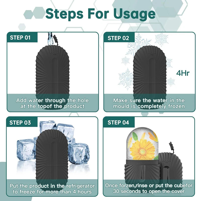 Revitalize Your Skin with the Ice Face Roller & Silicone Ice Mold - Reduce Puffiness & Shrink Pores!