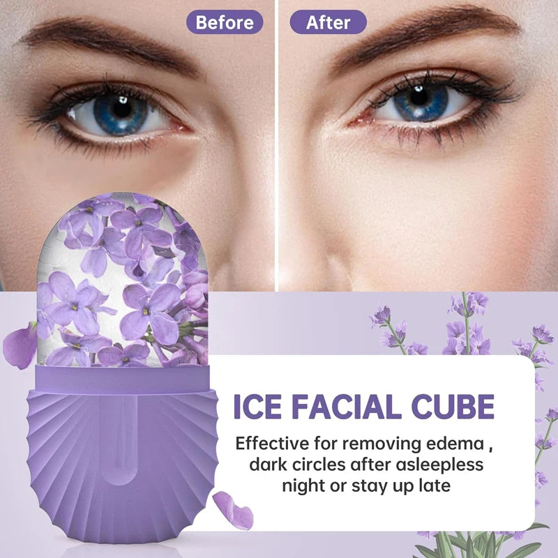 Revitalize Your Skin with the Ice Face Roller & Silicone Ice Mold - Reduce Puffiness & Shrink Pores!