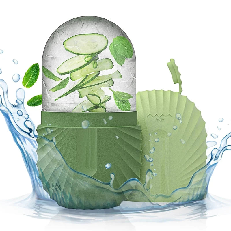 Revitalize Your Skin with the Ice Face Roller & Silicone Ice Mold - Reduce Puffiness & Shrink Pores!