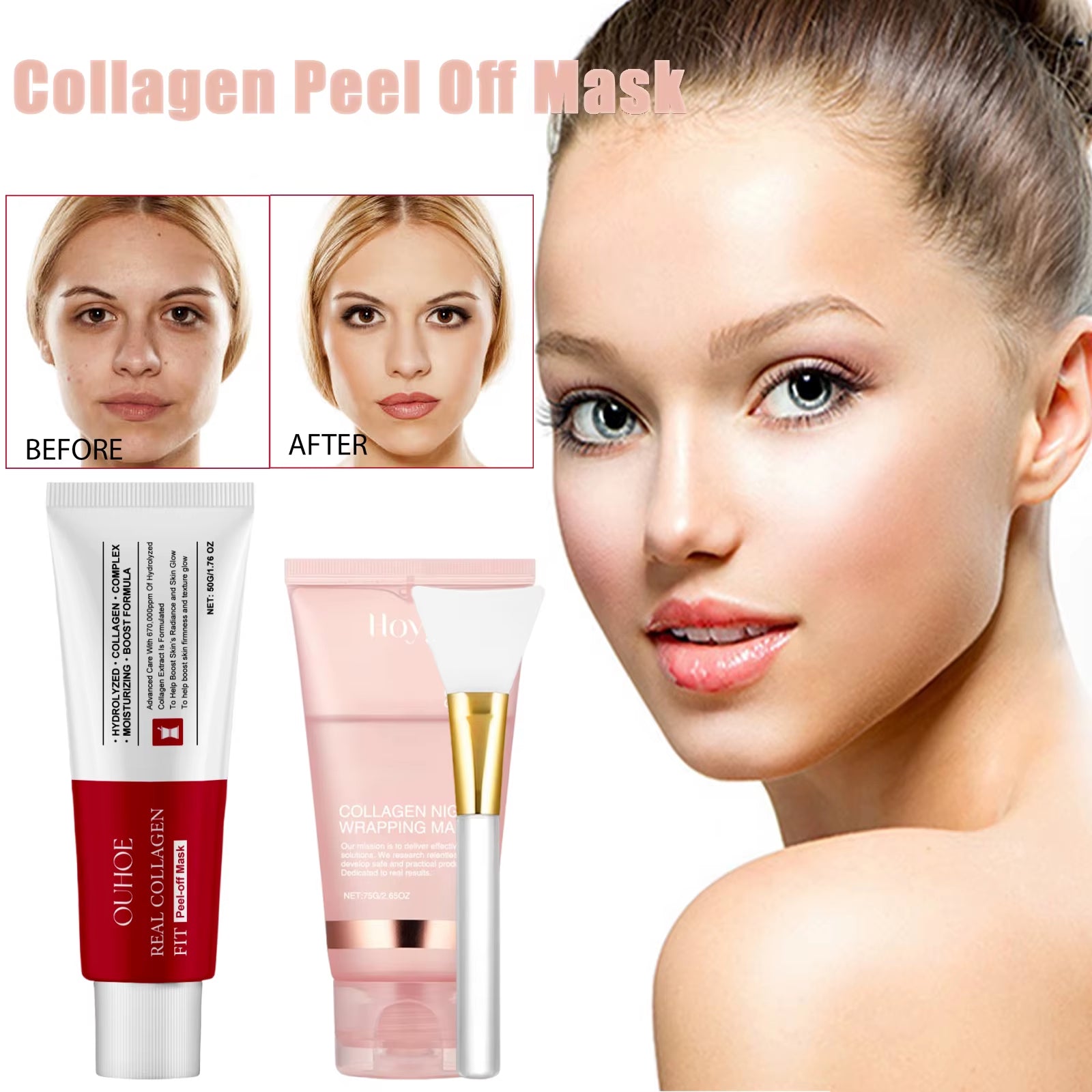 Collagen Peel off Mask Collagen Overnight Wrapping Mask Hydrating Moisturizing Hydrolyzed Collagen Mask Korean Skin Care